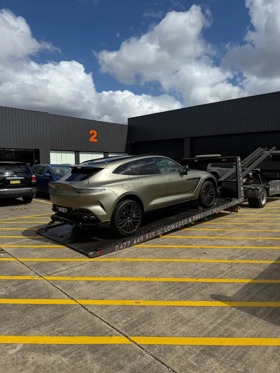 Aston Martin DBX loaded on Haul King's tray in Sydney