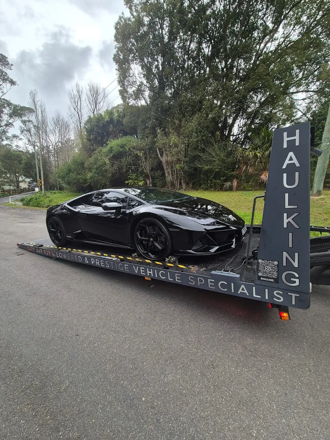 Lamborghini loaded on Haul King's tray in Sydney