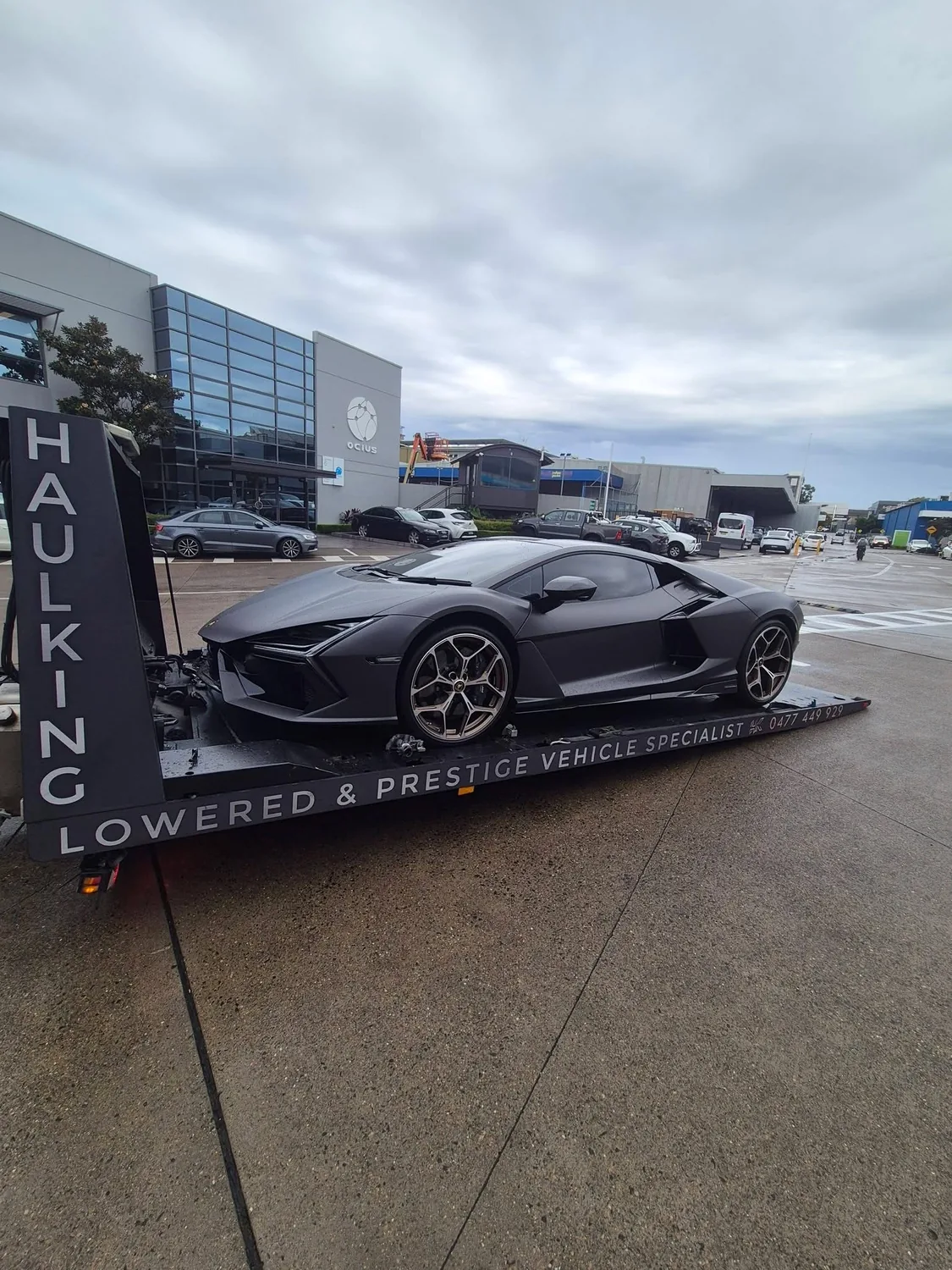 Lamborghini loaded on Haul King's tray in Sydney