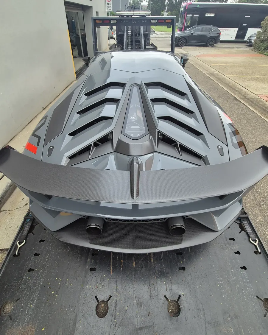 Lamborghini loaded on Haul King's tray in Sydney